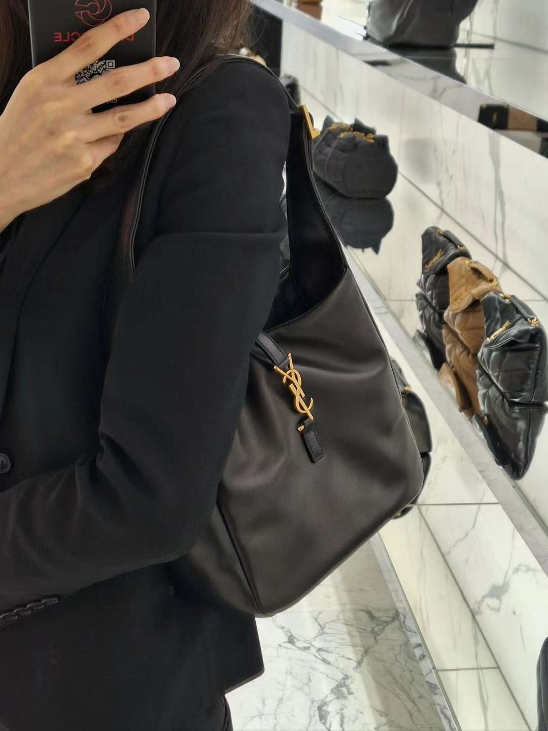 YSL LE 5  7 Hobo Bag in Suede