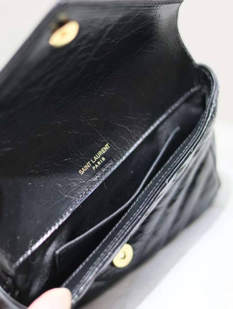 YSL mini college oil wax leather chain  postman bag