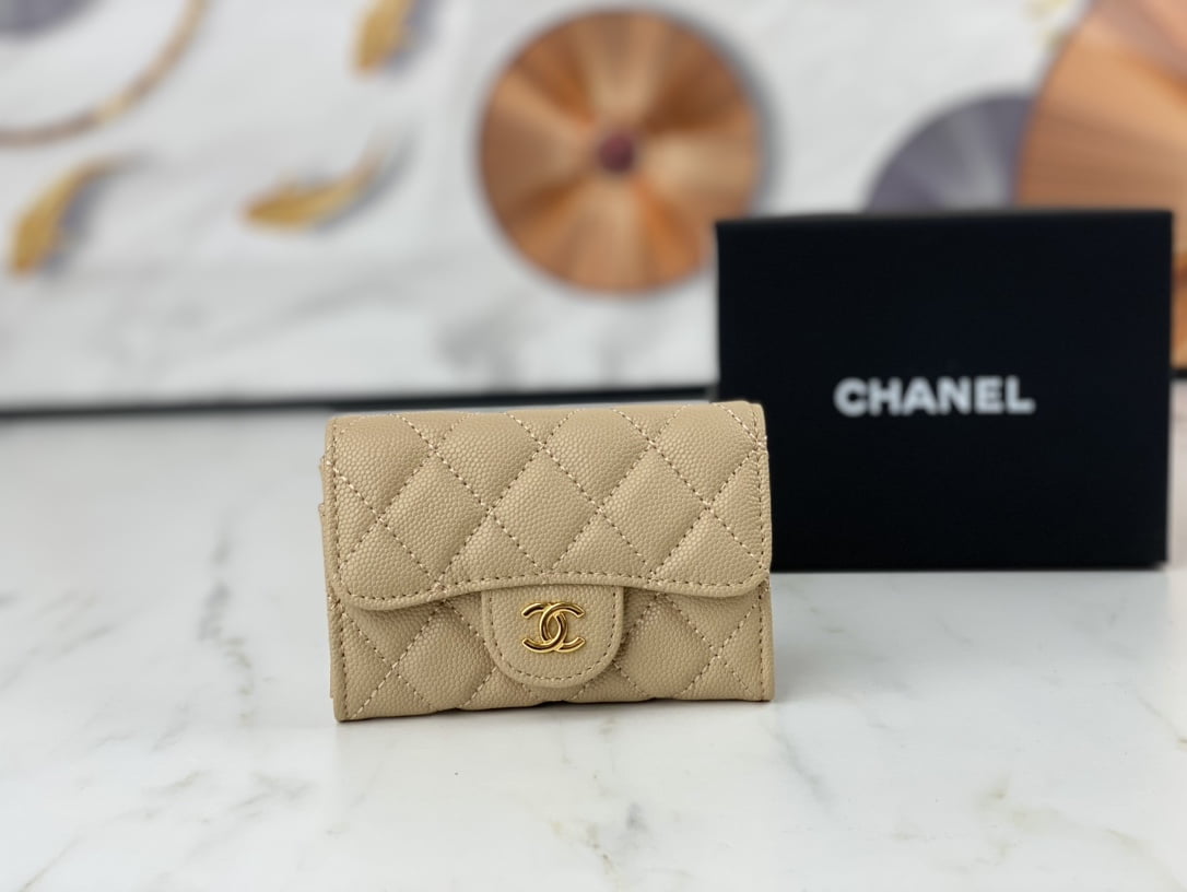 Chanel classic Card Bag   coin Wallet caviar cowhide AP0214 size:7.5 * 11.3 * 2.1 cm