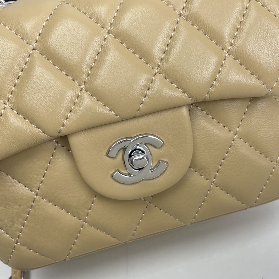 Chanel cf Square Fat 1115 sheepskin leather ginger size: 18*14*7cm