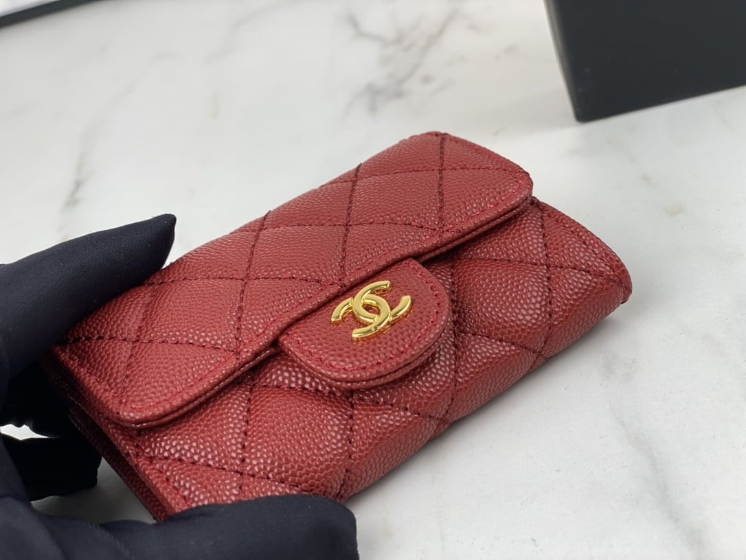 Chanel classic Card Bag   coin Wallet caviar cowhide AP0214 size:7.5 * 11.3 * 2.1 cm