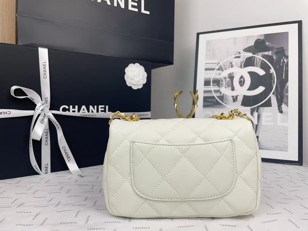 Chanel 2023 new CF White gold bag size: 21*13cm