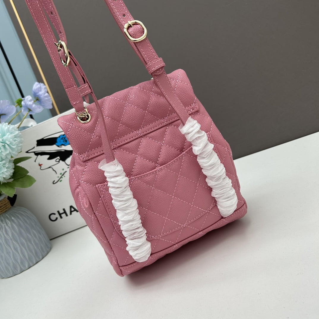Chanel 23s Salzburg cowhide backpack 917 pink size: 25*20*12cm/23*18*10cm