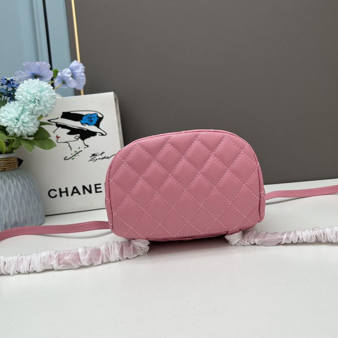 Chanel 23s Salzburg cowhide backpack 917 pink size: 25*20*12cm/23*18*10cm