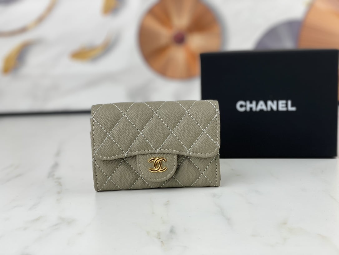 Chanel classic Card Bag   coin Wallet caviar cowhide AP0214 size:7.5 * 11.3 * 2.1 cm