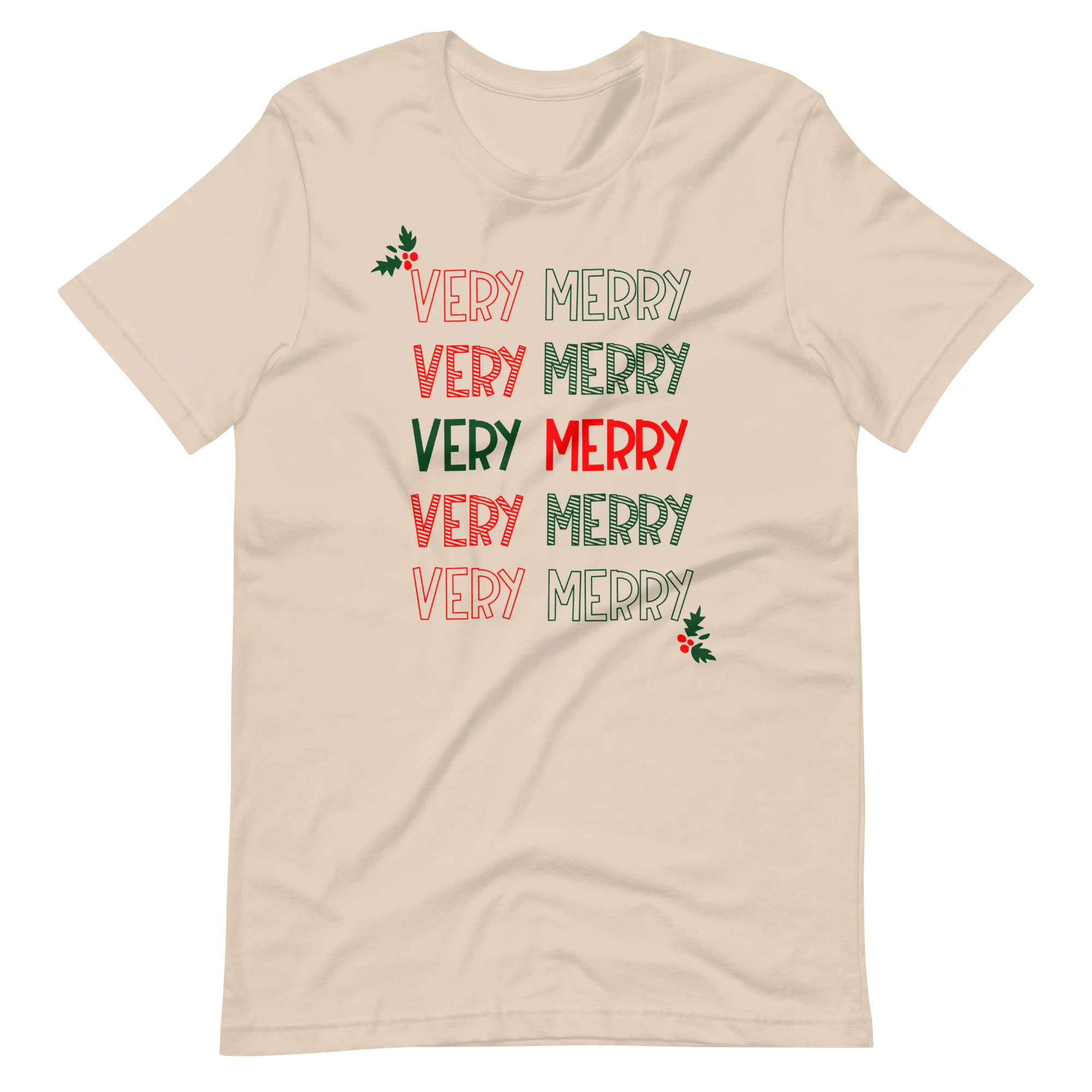 Very Merry Merry T-shirt Mickey Holly Disney Christmas Party T-Shirt
