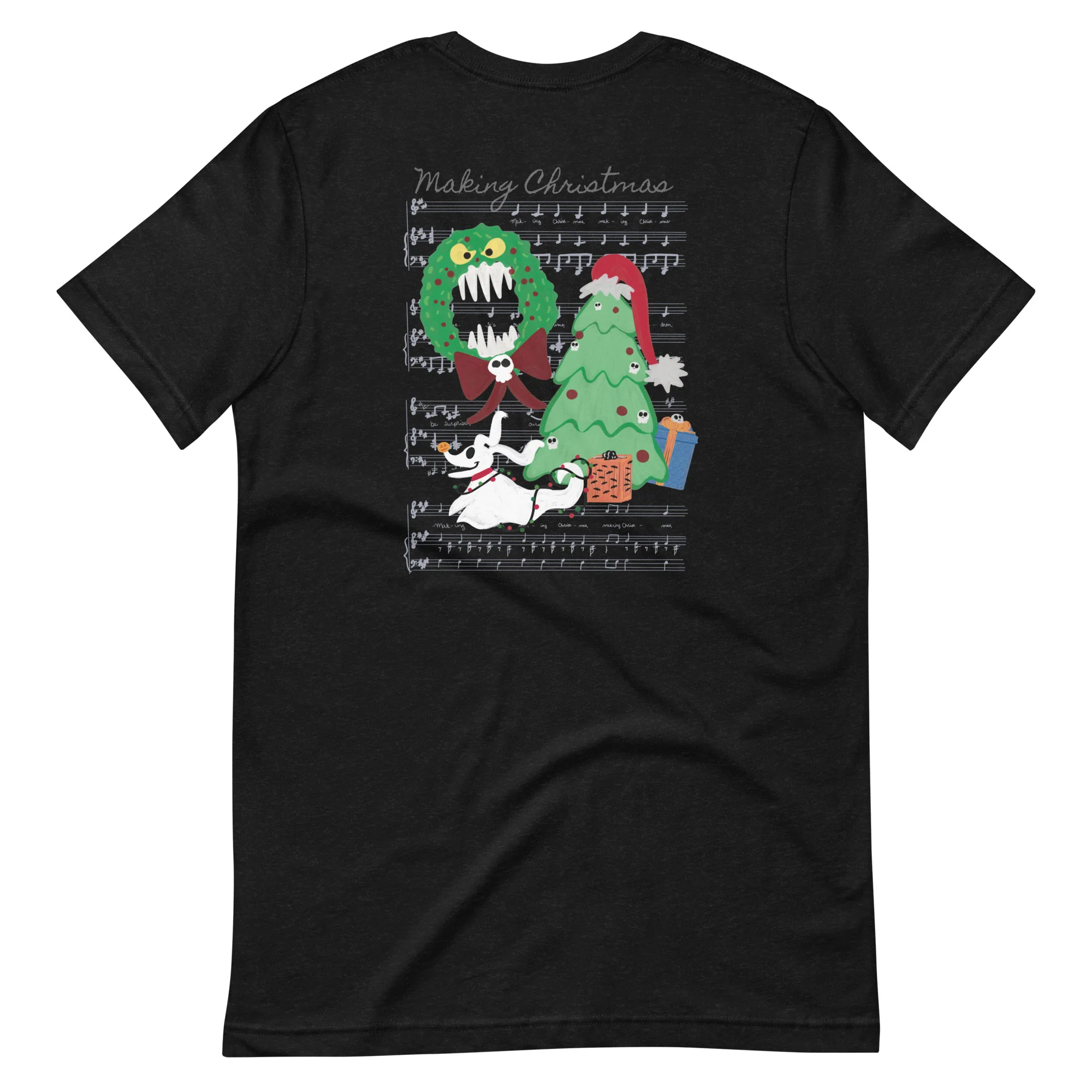 Nightmare Before Christmas T-Shirt Disney Holiday Making Christmas Music 2-Sided Unisex T-shirt