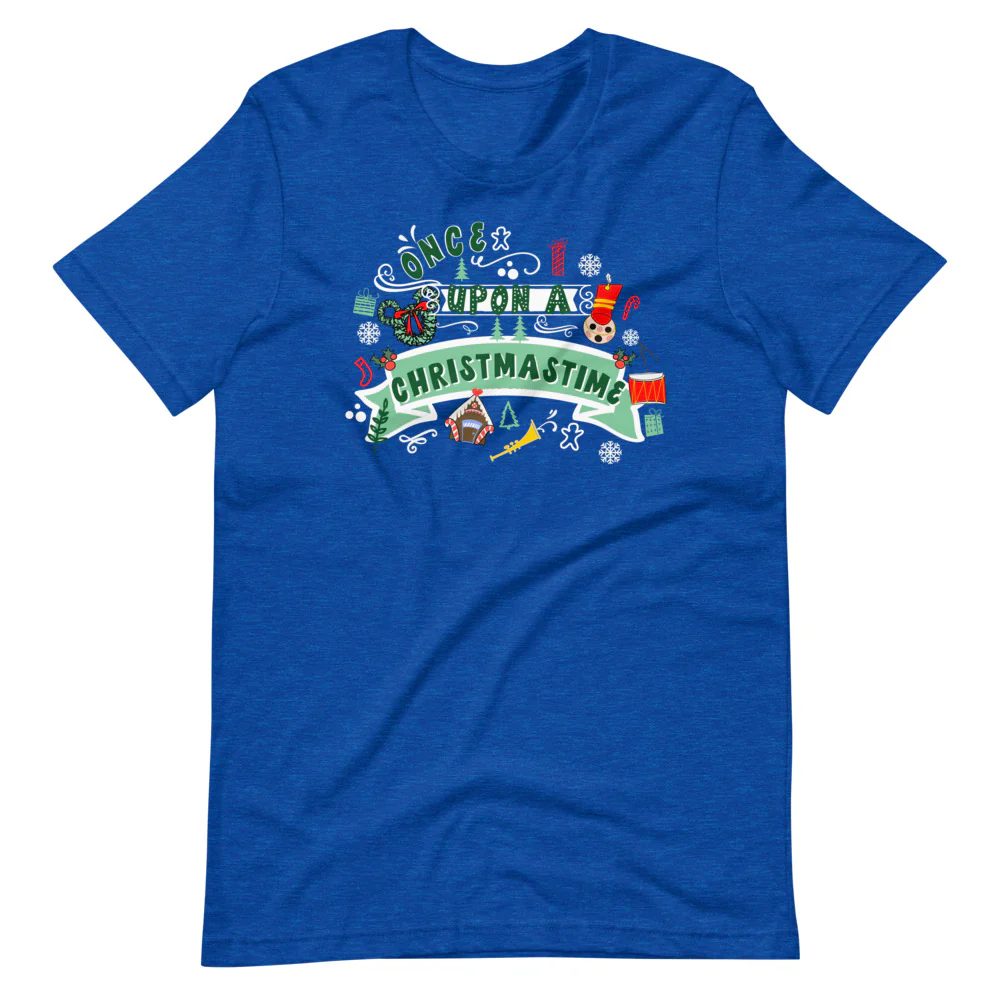Disney Christmas T-Shirt Once Upon a Christmastime Holiday Short-Sleeve Unisex T-Shirt
