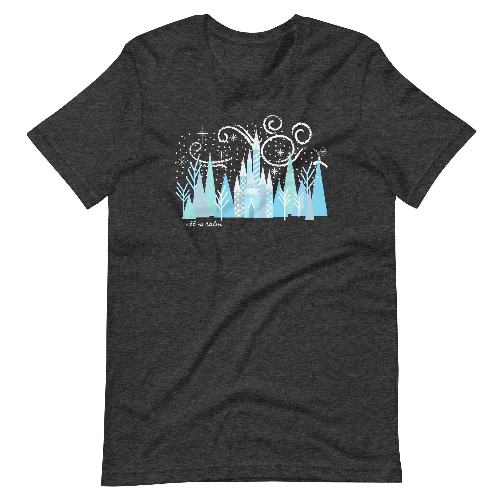 Disney Christmas Castle All is Calm T-Shirt Hidden Mickey Christmas T-Shirt