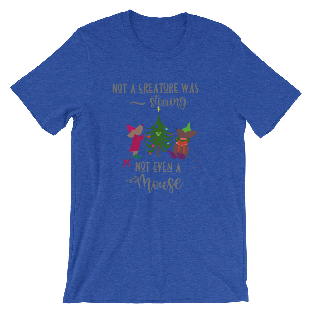 Disney Christmas Cinderella Jaq and Gus T-Shirt Disney Shirt Christmas Tree Short-Sleeve Unisex T-Shirt