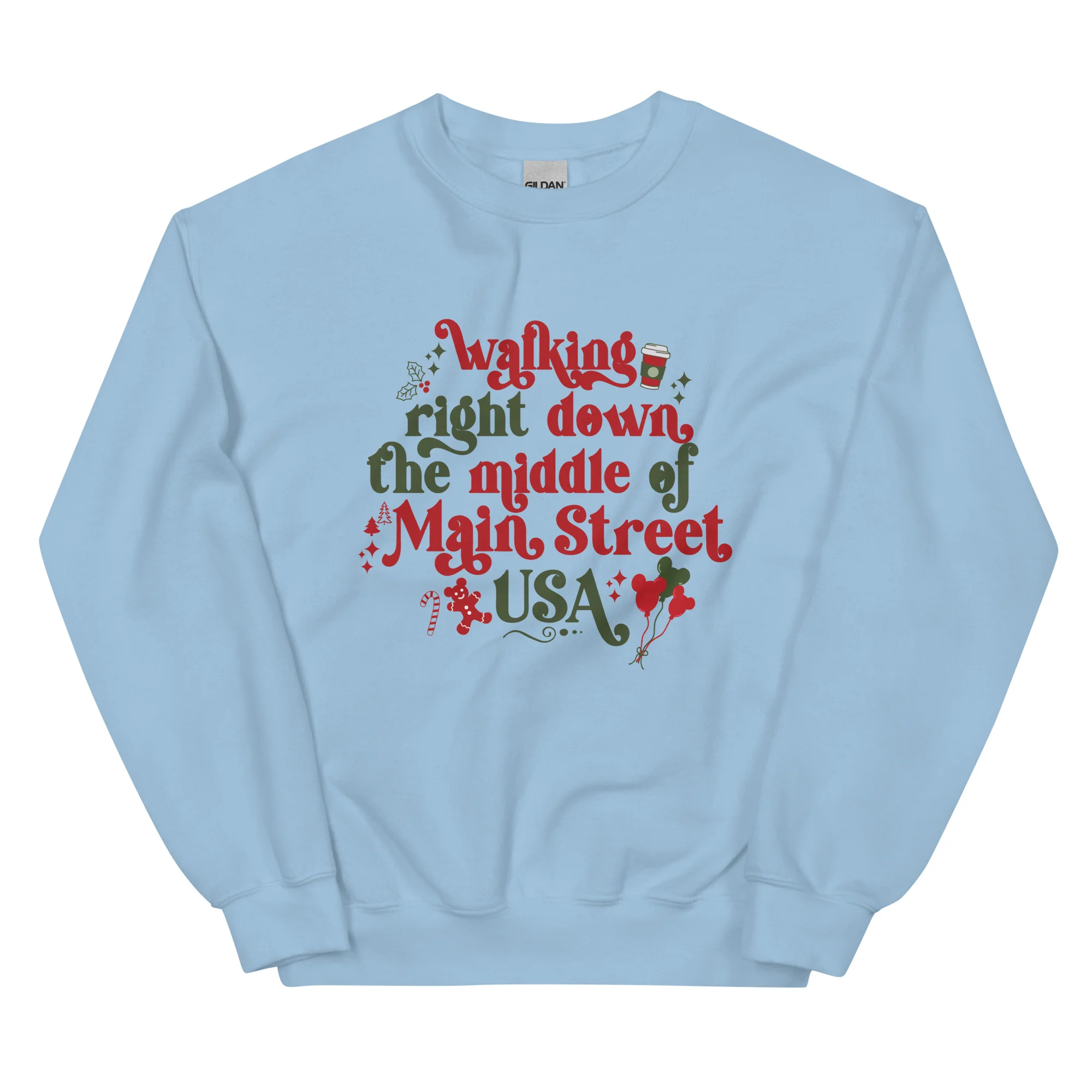 Main Street USA Holiday Disney Sweatshirt Magic Kingdom at Christmas Unisex Sweatshirt