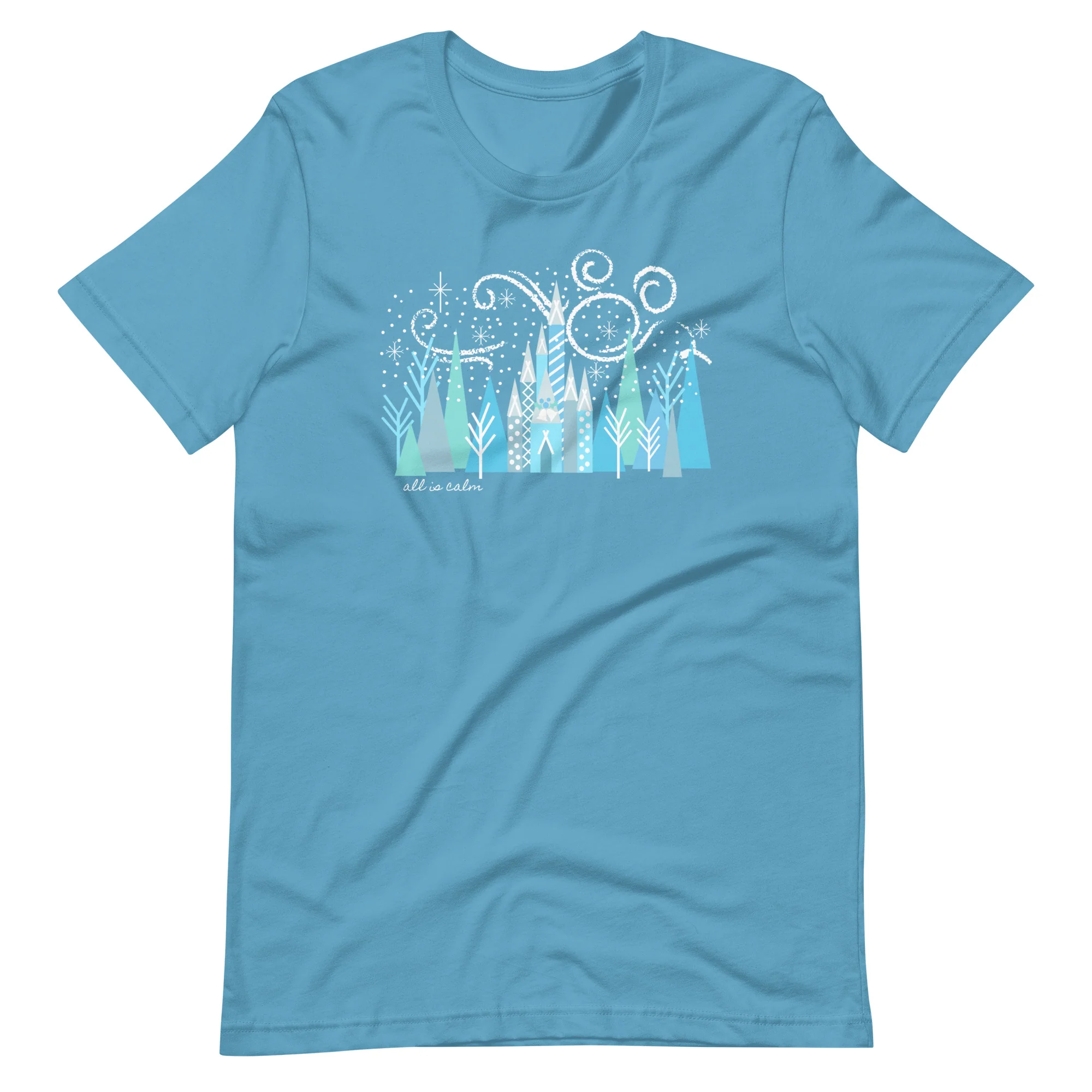 Disney Christmas Castle All is Calm T-Shirt Hidden Mickey Christmas T-Shirt
