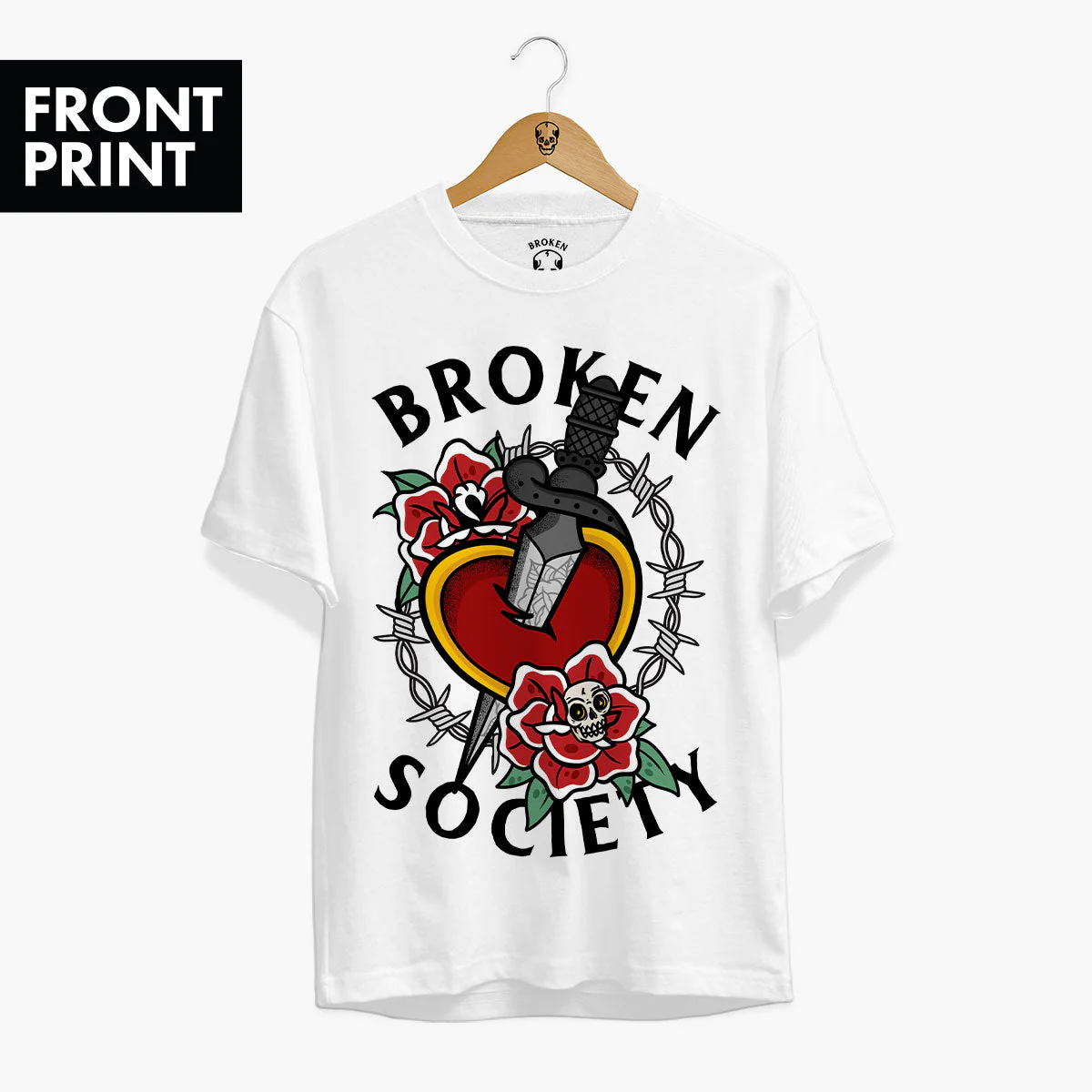 Dagger Heart Front Print T-shirt (Unisex)