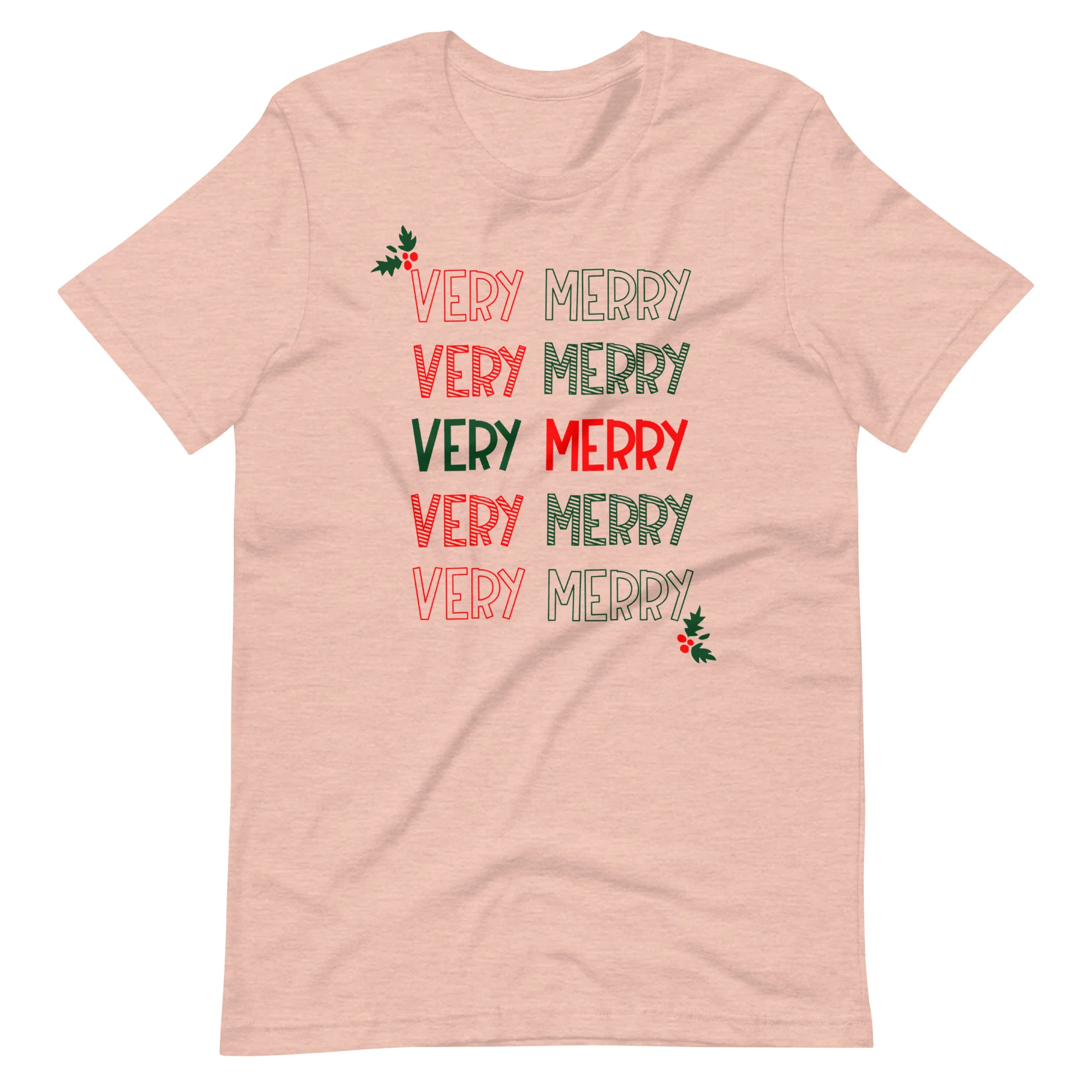 Very Merry Merry T-shirt Mickey Holly Disney Christmas Party T-Shirt