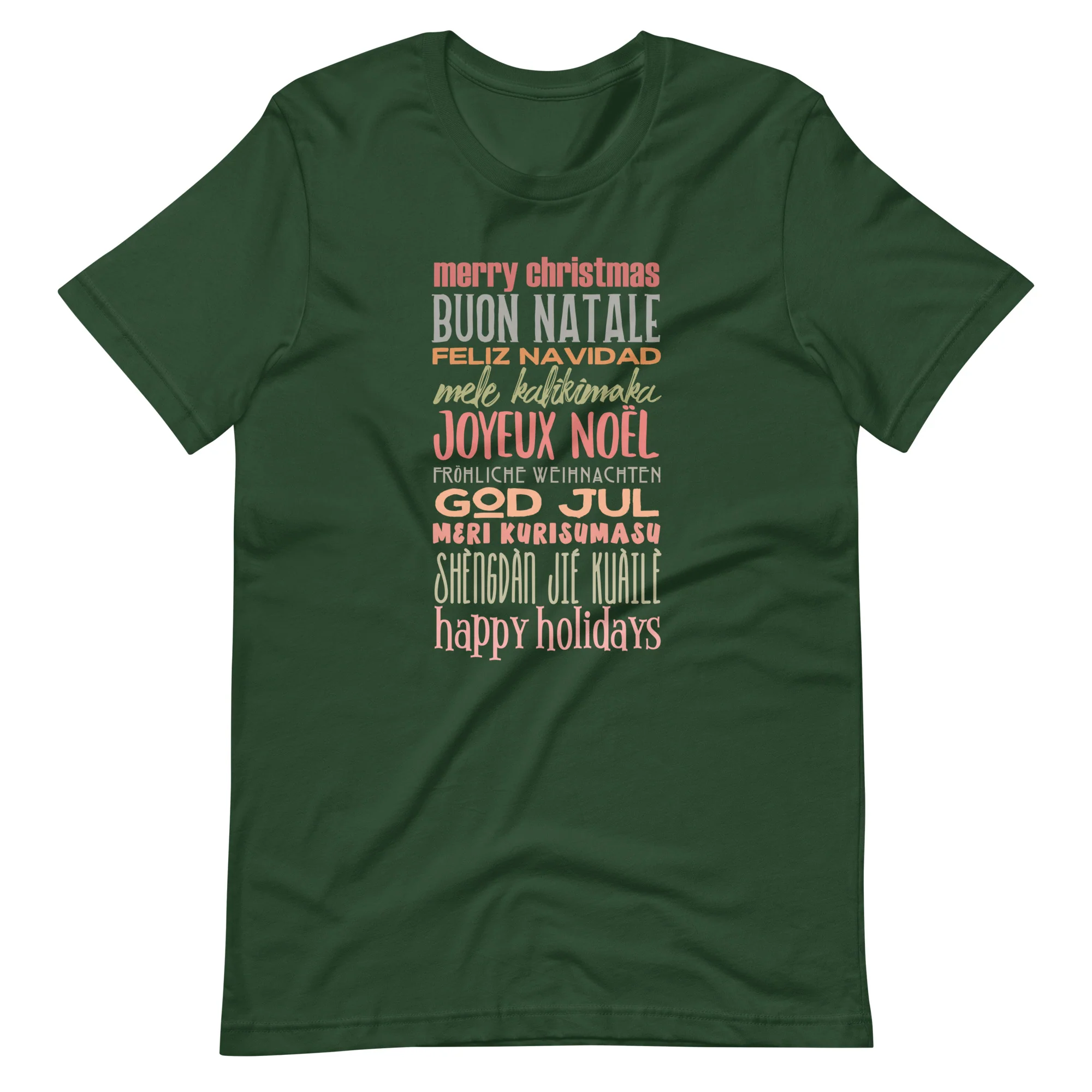 Christmas Greetings T-Shirt World Showcase Disney Shirt Many Languages EPCOT Word T-Shirt