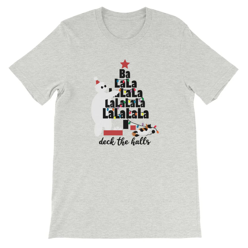Baymax Disney Christmas T-Shirt. Christmas Tree with Furry Baby
