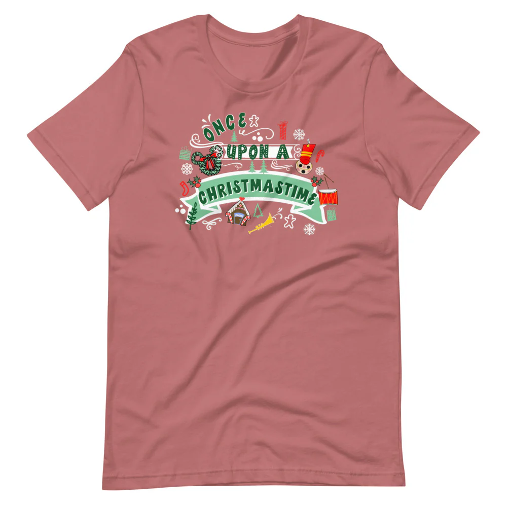 Disney Christmas T-Shirt Once Upon a Christmastime Holiday Short-Sleeve Unisex T-Shirt