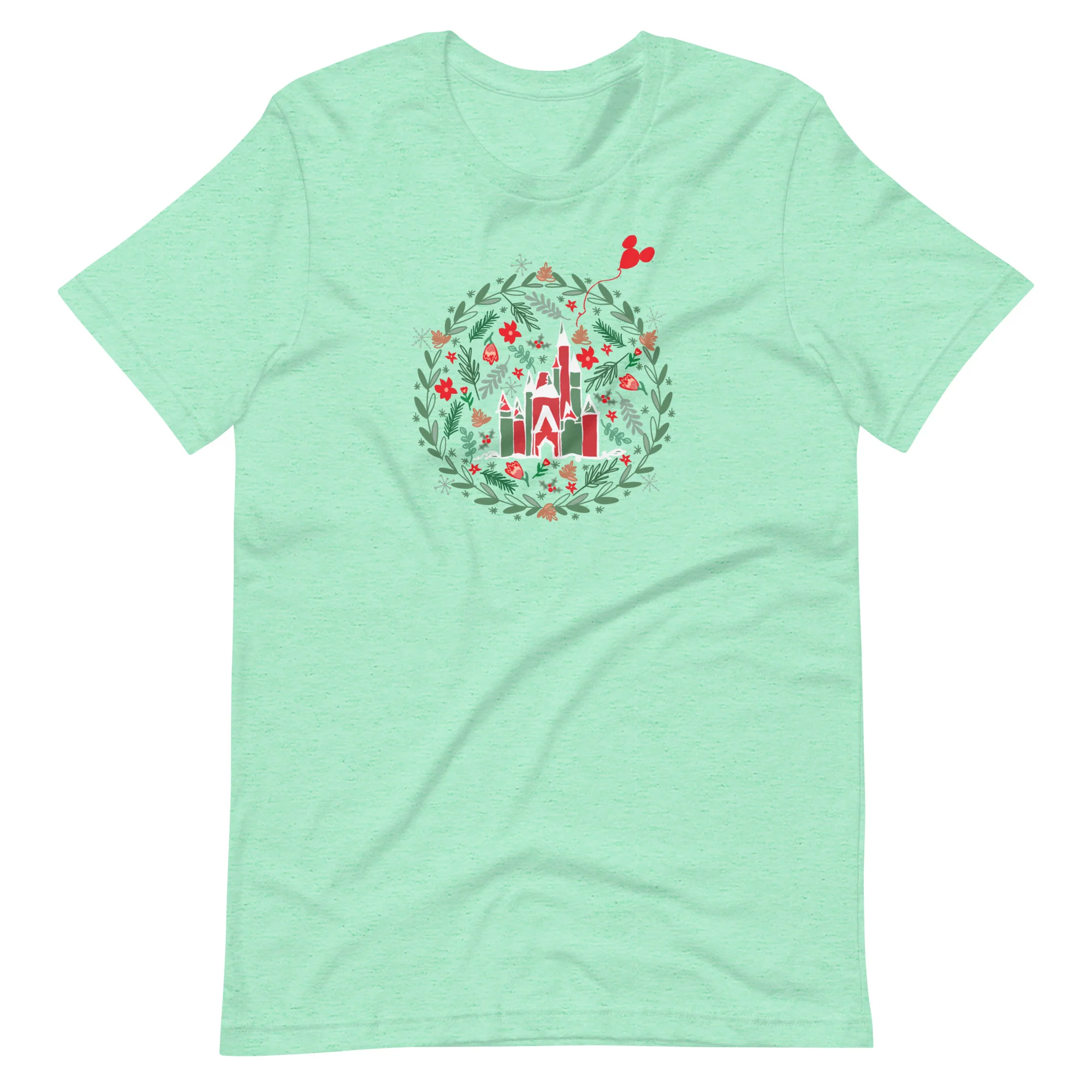 Cinderella's Castle Christmas T-Shirt Christmas Garden Disney Holiday T-Shirt