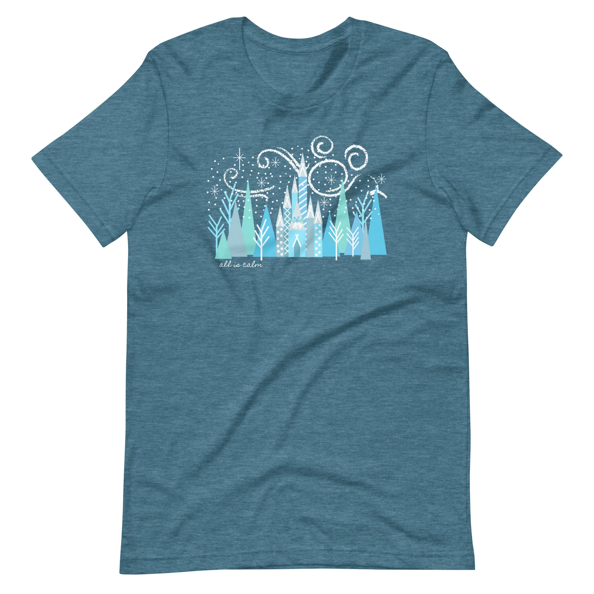 Disney Christmas Castle All is Calm T-Shirt Hidden Mickey Christmas T-Shirt