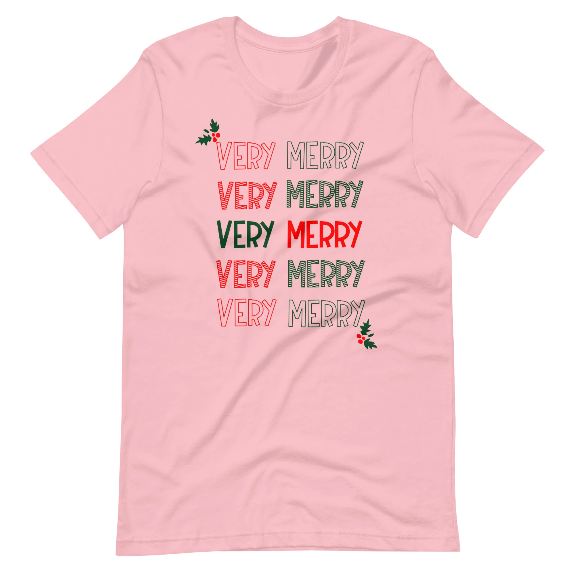Very Merry Merry T-shirt Mickey Holly Disney Christmas Party T-Shirt