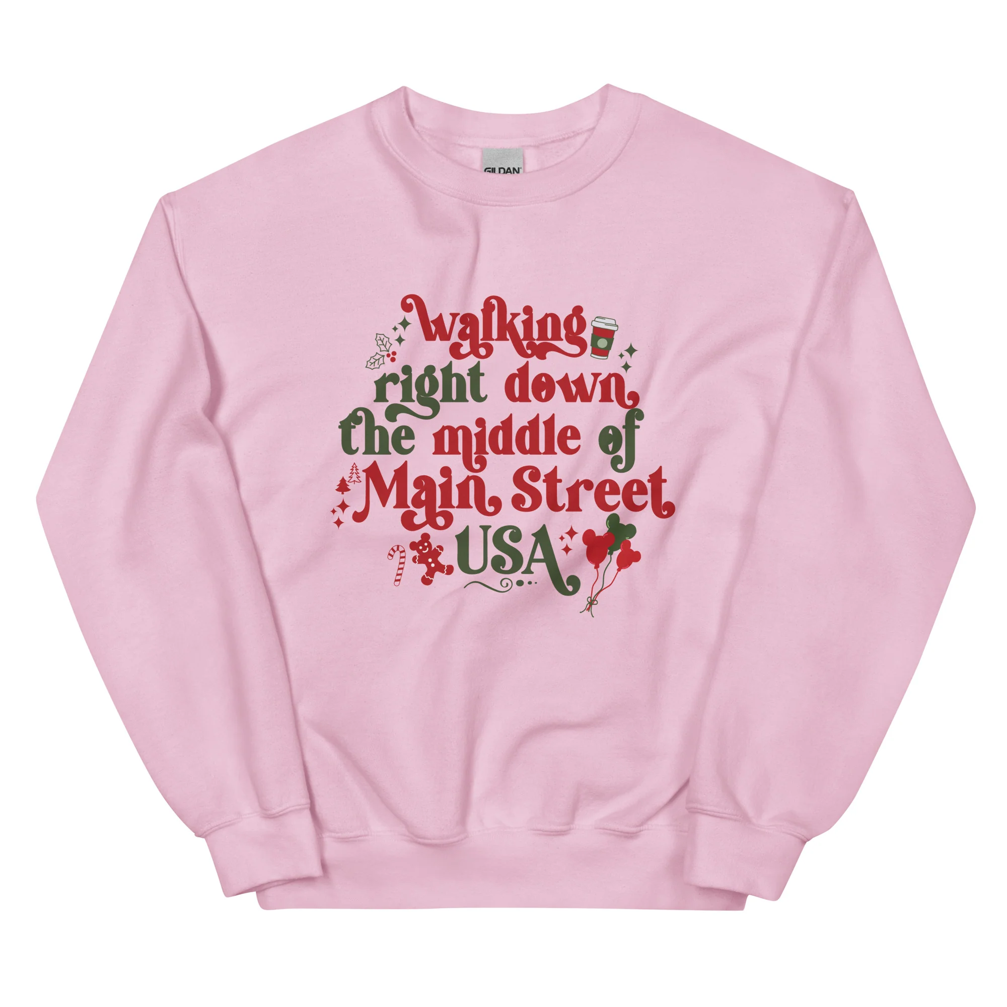 Main Street USA Holiday Disney Sweatshirt Magic Kingdom at Christmas Unisex Sweatshirt