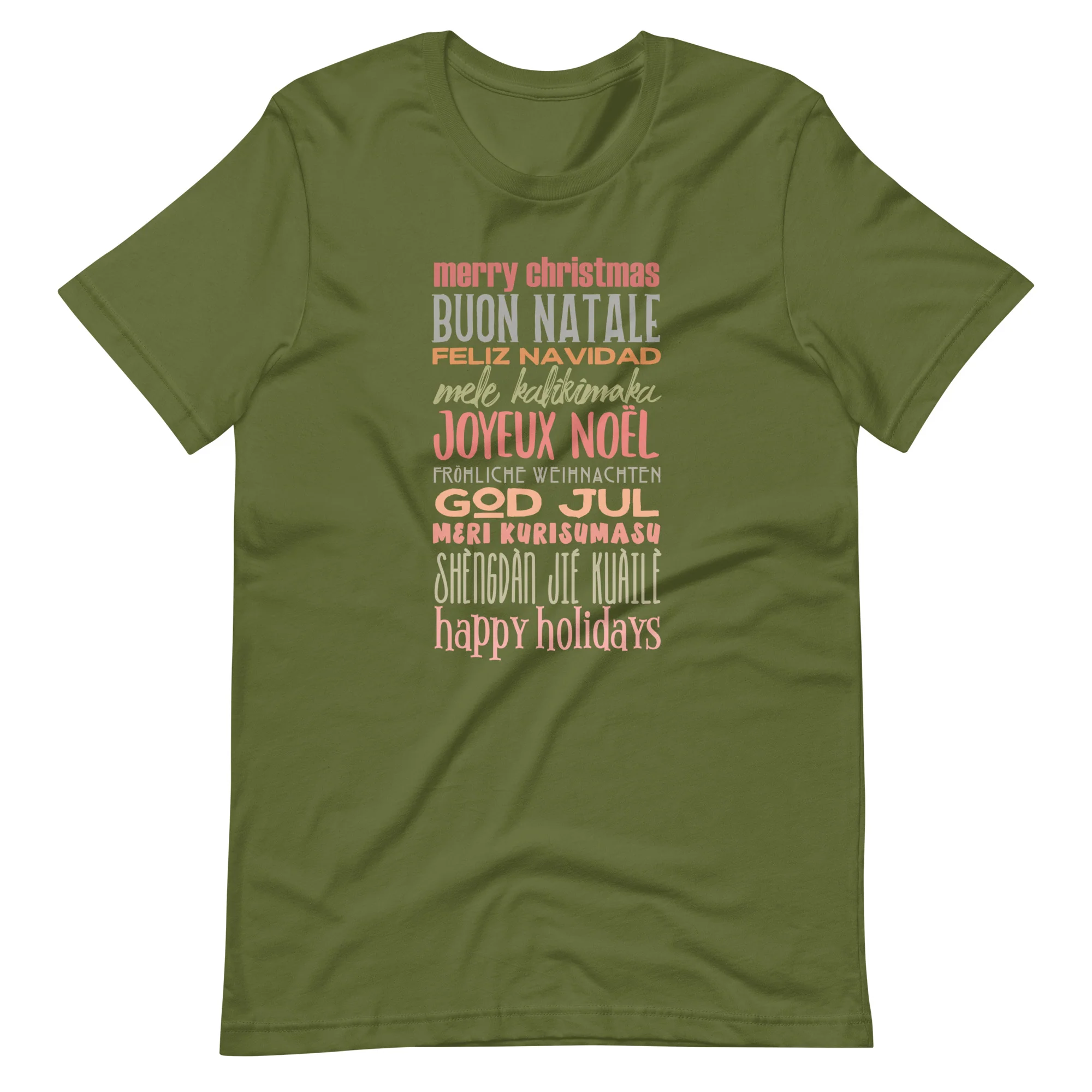 Christmas Greetings T-Shirt World Showcase Disney Shirt Many Languages EPCOT Word T-Shirt