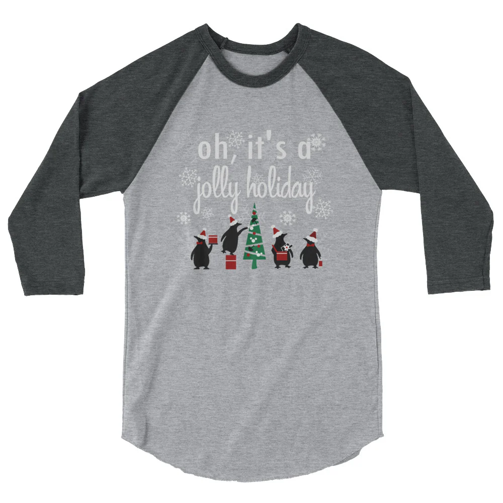 Jolly Holiday Disney Christmas Tree Raglan Penguins Mary Poppins