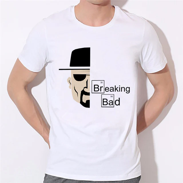 Fashion Breaking Bad T Shirts Men Heisenberg  Hombre Men Tee Shirt Tops Sleeve boy T-shirts 43N-4#
