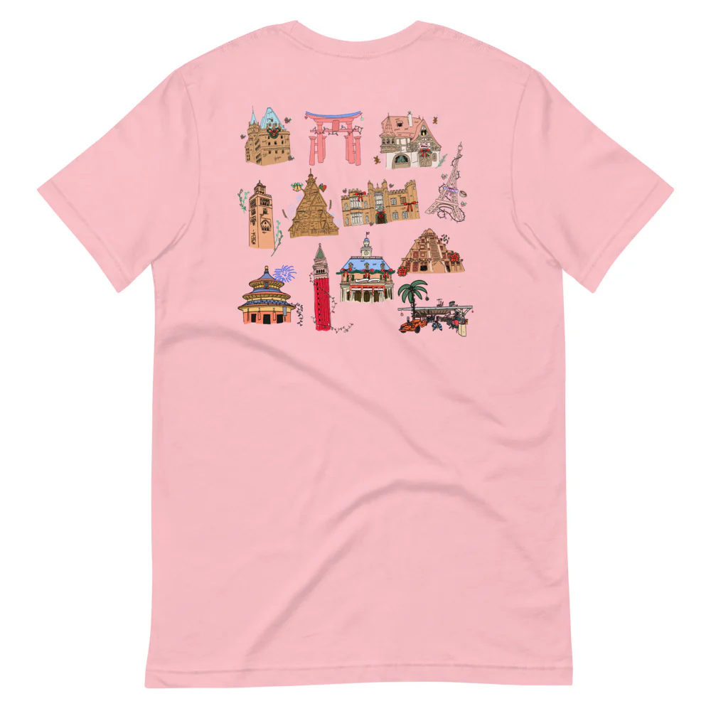 Epcot Holiday T-Shirt Joy to the World Showcase Christmas Short-Sleeve Unisex T-Shirt