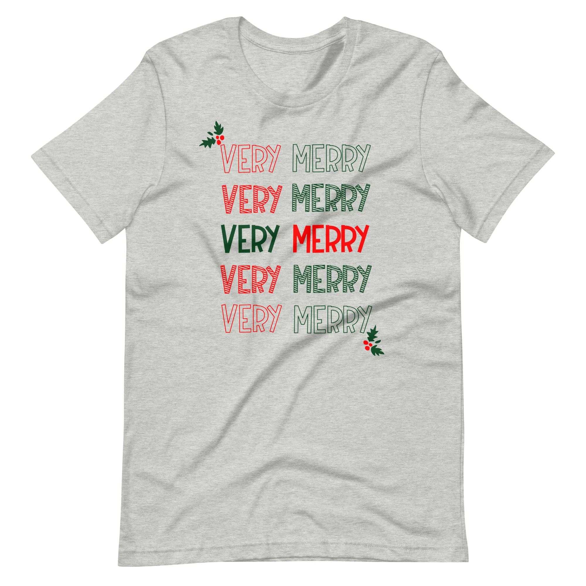 Very Merry Merry T-shirt Mickey Holly Disney Christmas Party T-Shirt