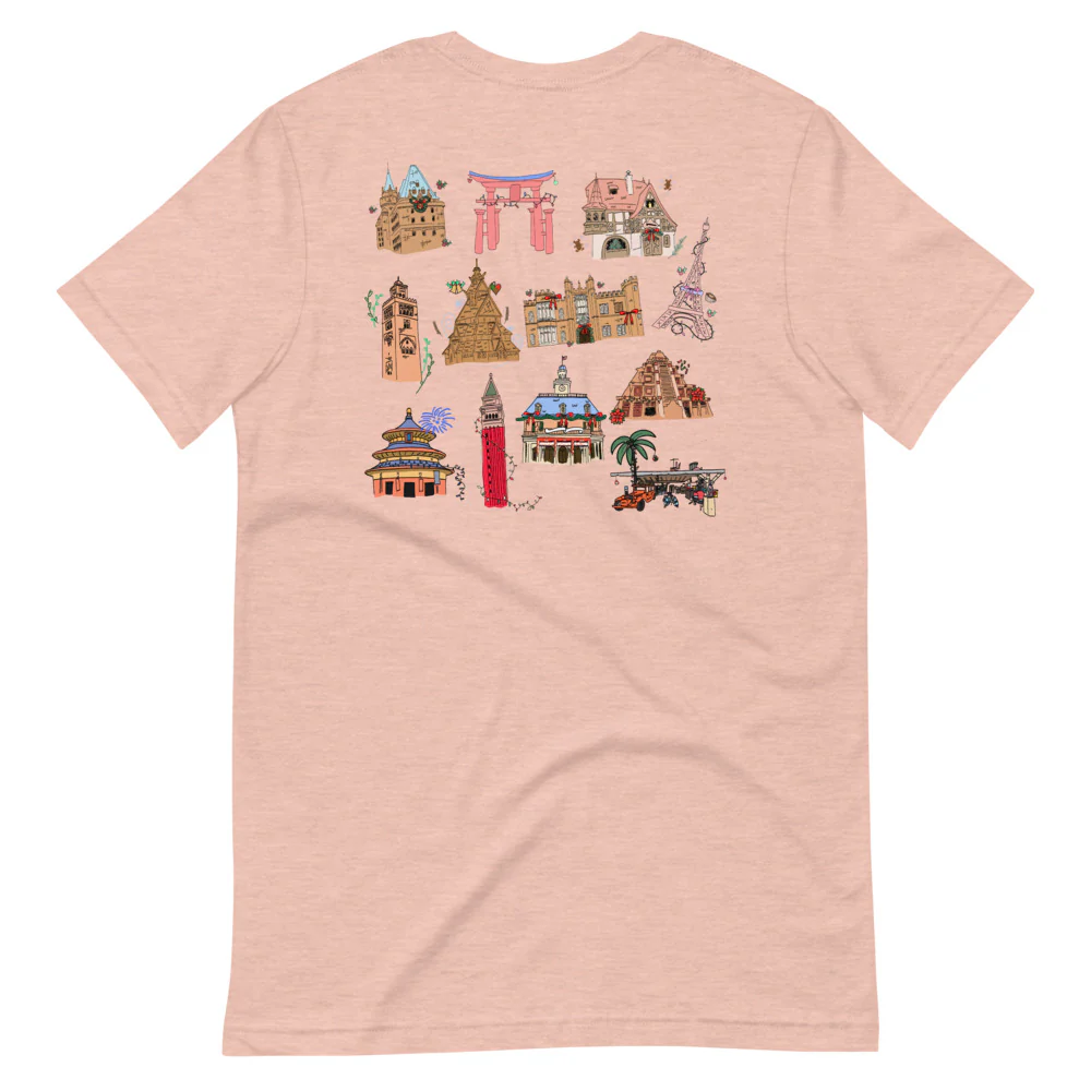 Epcot Holiday T-Shirt Joy to the World Showcase Christmas Short-Sleeve Unisex T-Shirt