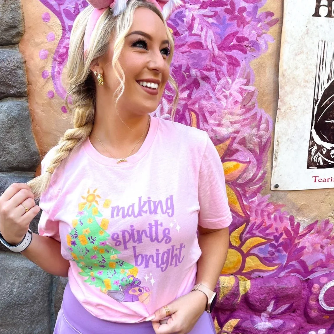 Rapunzel Making Spirits Bright Tangled Disney Christmas Tree Unisex t-shirt