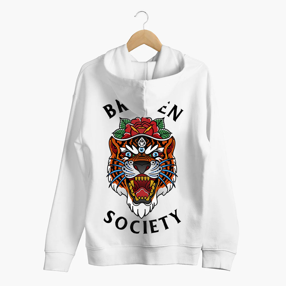 Tiger Rose Kapuzenpullover (Unisex)