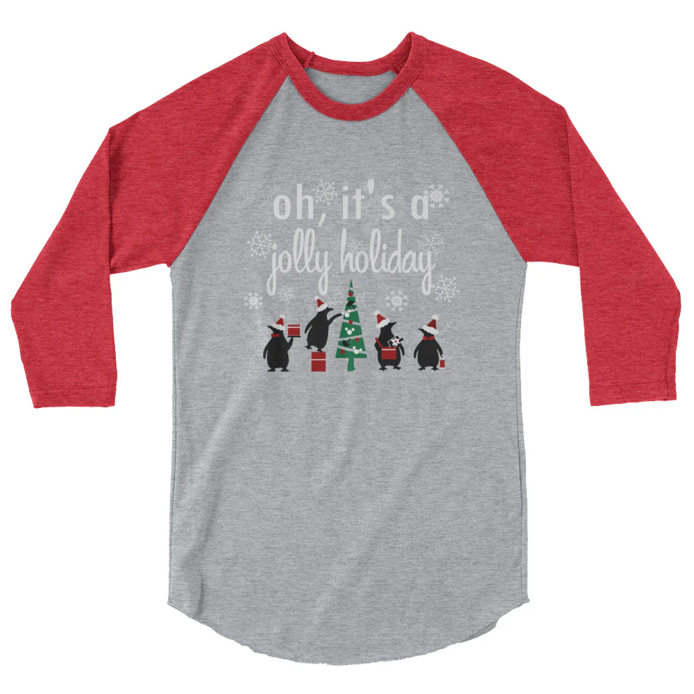 Jolly Holiday Disney Christmas Tree Raglan Penguins Mary Poppins