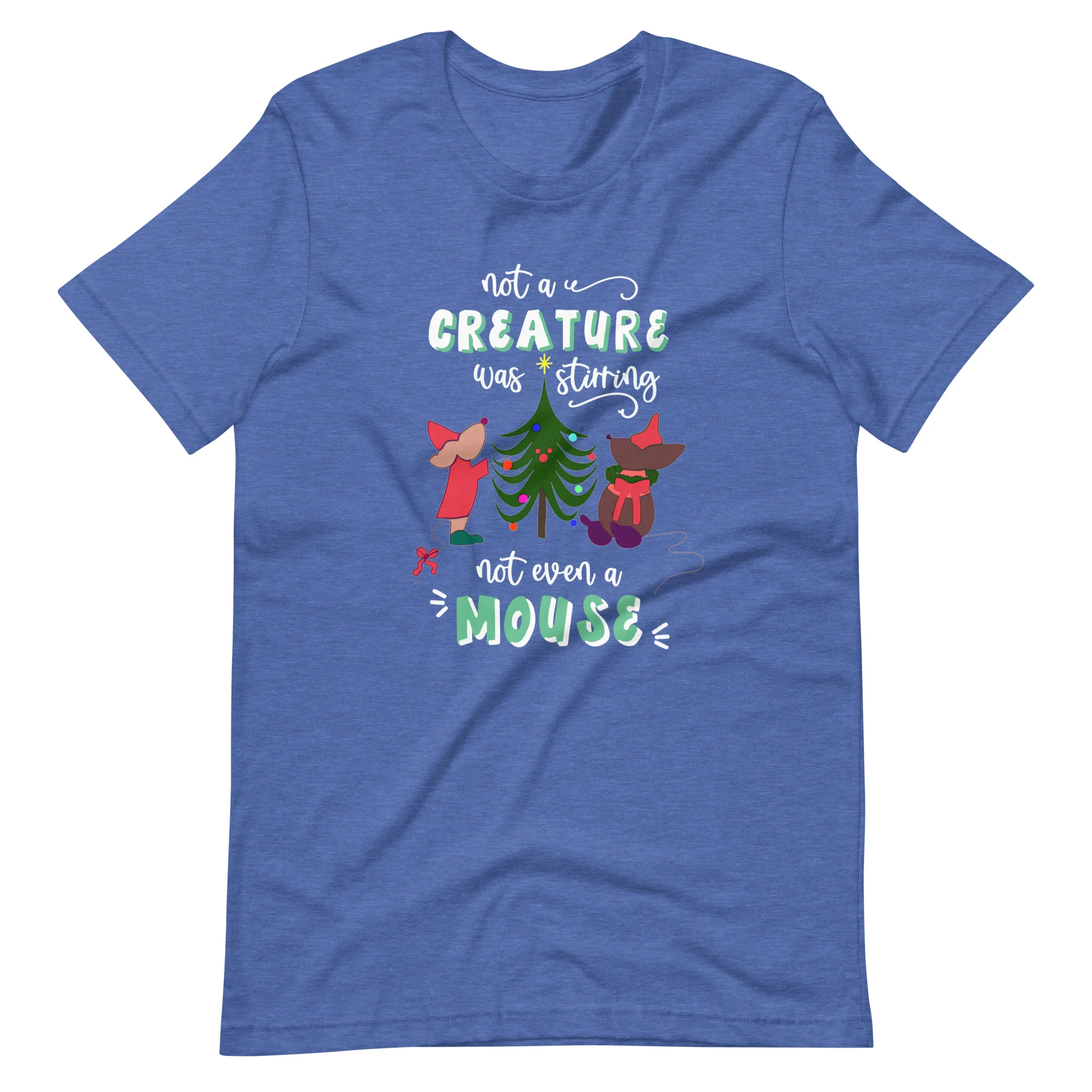 Disney Christmas Jaq and Gus T-Shirt Disney Cinderella Christmas Disney Shirt Christmas Tree Short-Sleeve Unisex T-Shirt
