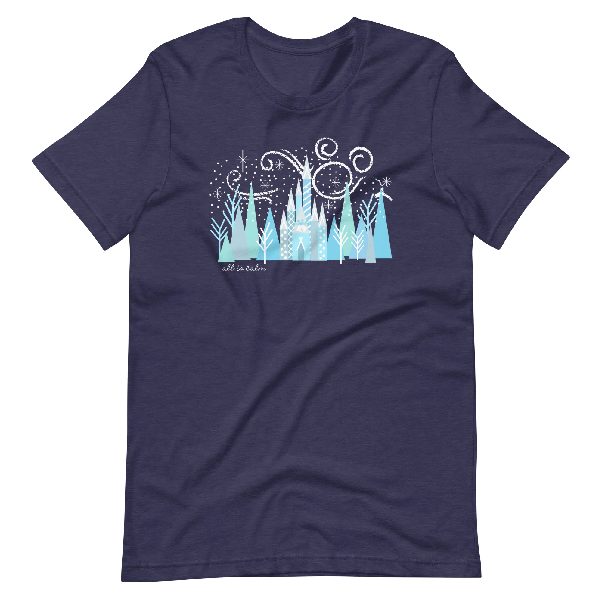 Disney Christmas Castle All is Calm T-Shirt Hidden Mickey Christmas T-Shirt