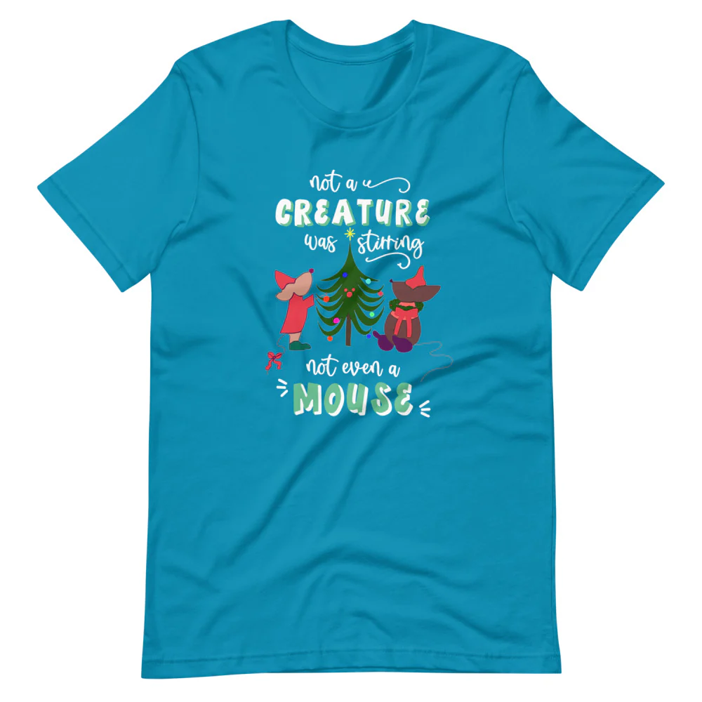 Disney Christmas Jaq and Gus T-Shirt Disney Cinderella Christmas Disney Shirt Christmas Tree Short-Sleeve Unisex T-Shirt