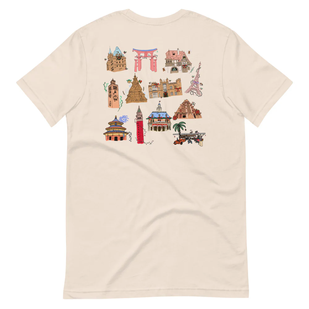 Epcot Holiday T-Shirt Joy to the World Showcase Christmas Short-Sleeve Unisex T-Shirt