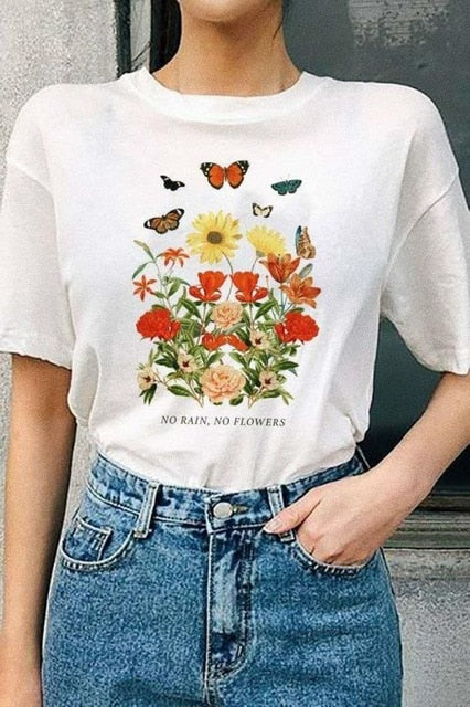 Cotton Tshirts Women Tees Print Tops T-shirt Femme Camiseta Feminina Camiseta Mujer Kadın Ti_örtü