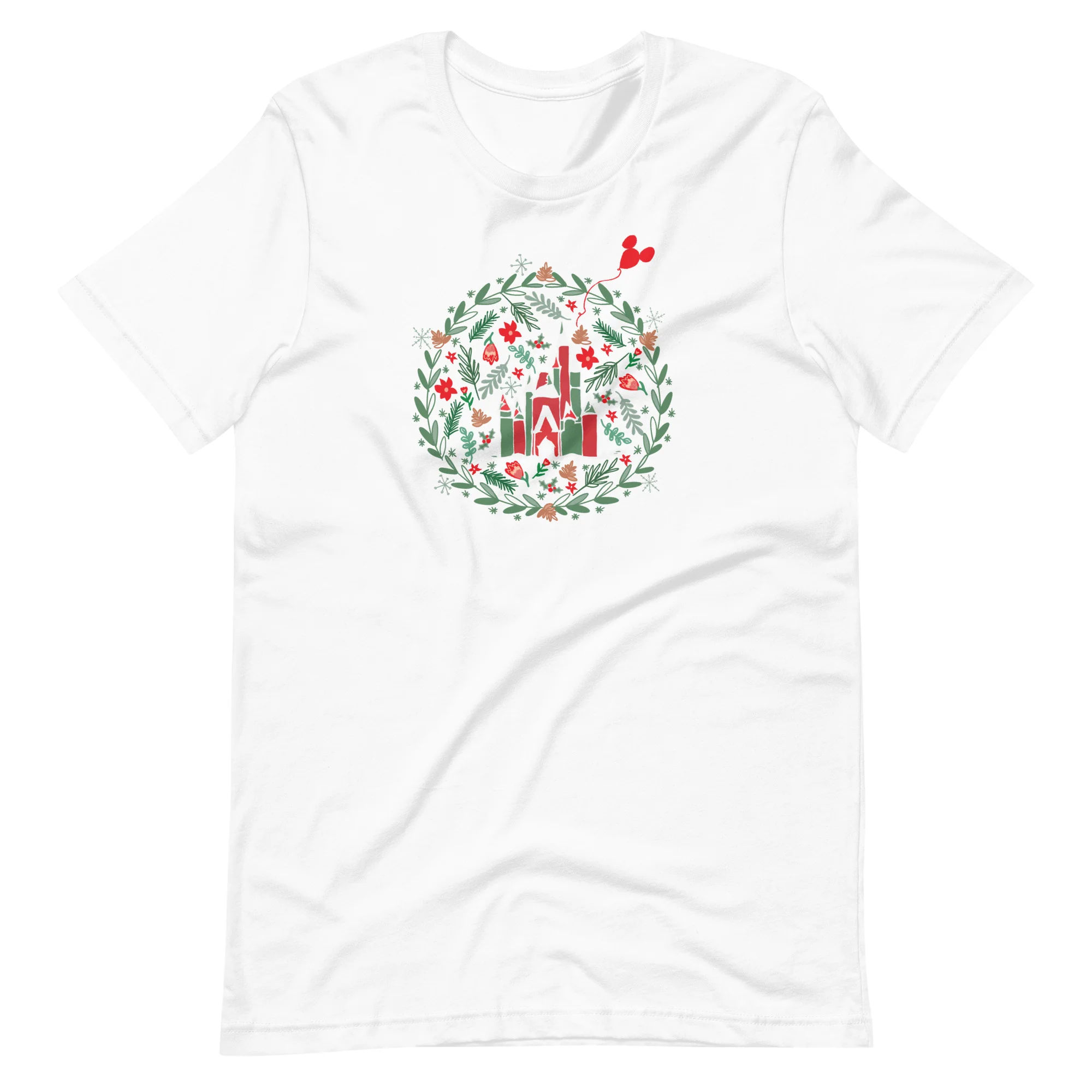 Cinderella's Castle Christmas T-Shirt Christmas Garden Disney Holiday T-Shirt