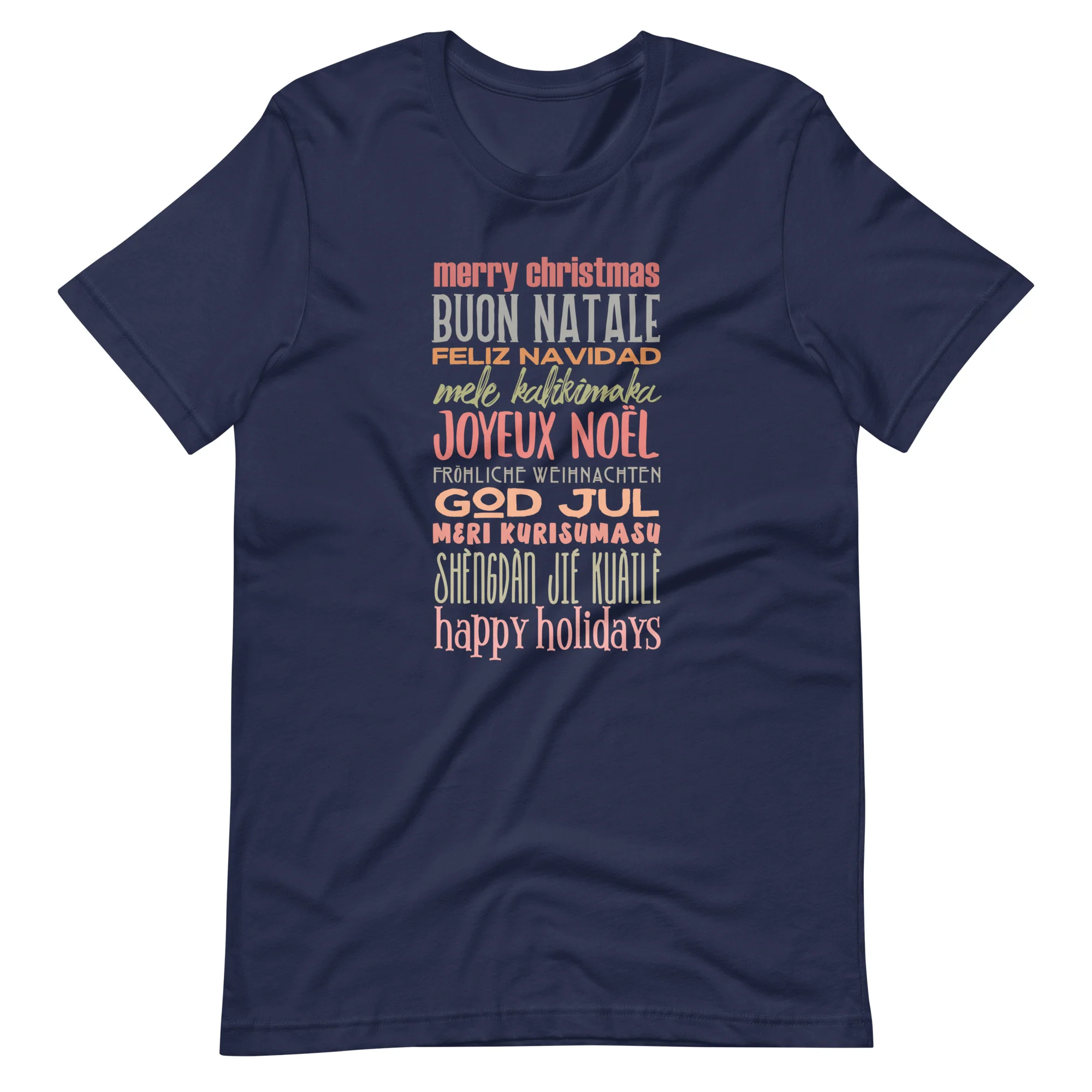 Christmas Greetings T-Shirt World Showcase Disney Shirt Many Languages EPCOT Word T-Shirt