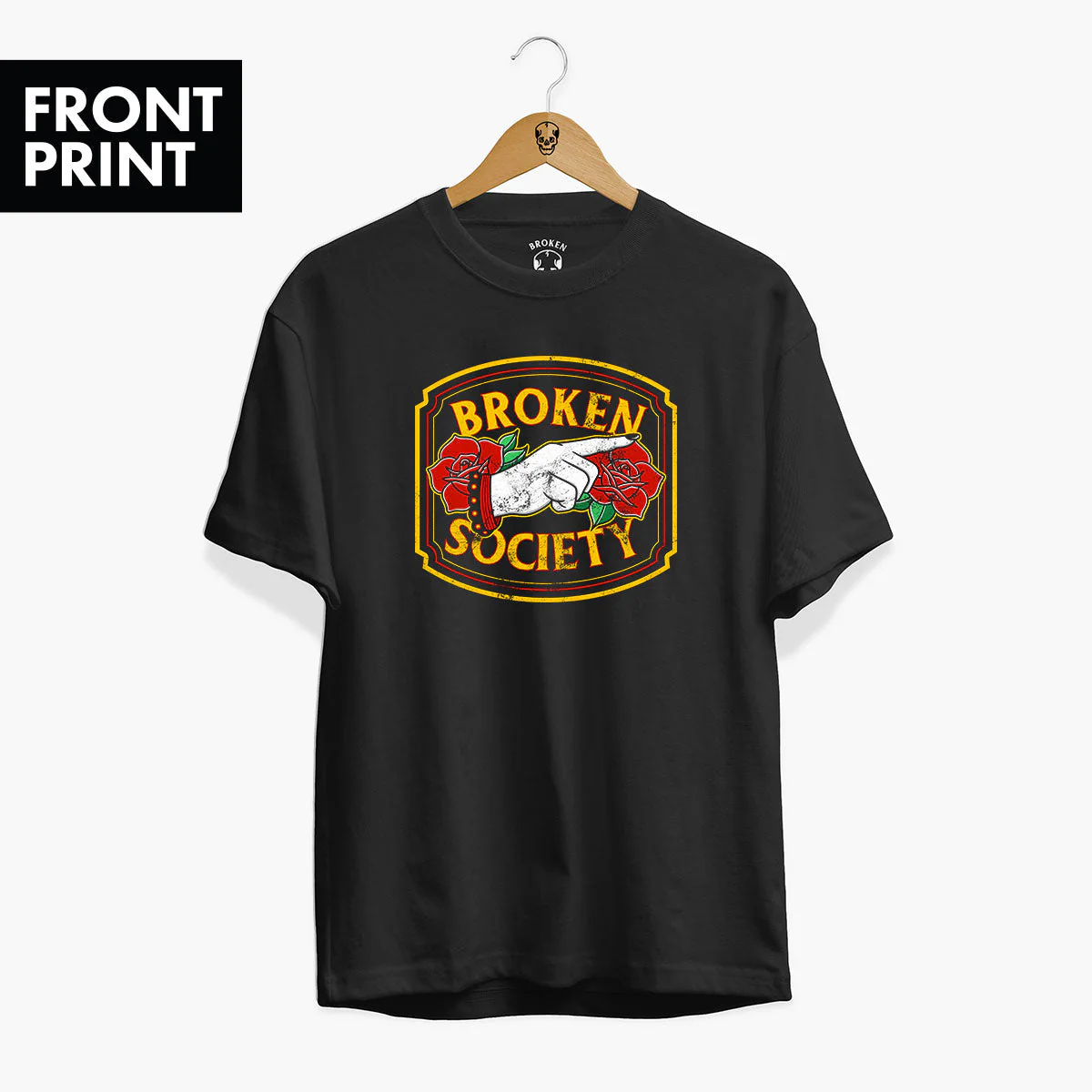 Floral Classic Tattoo Signage Front Print T-shirt (Unisex)