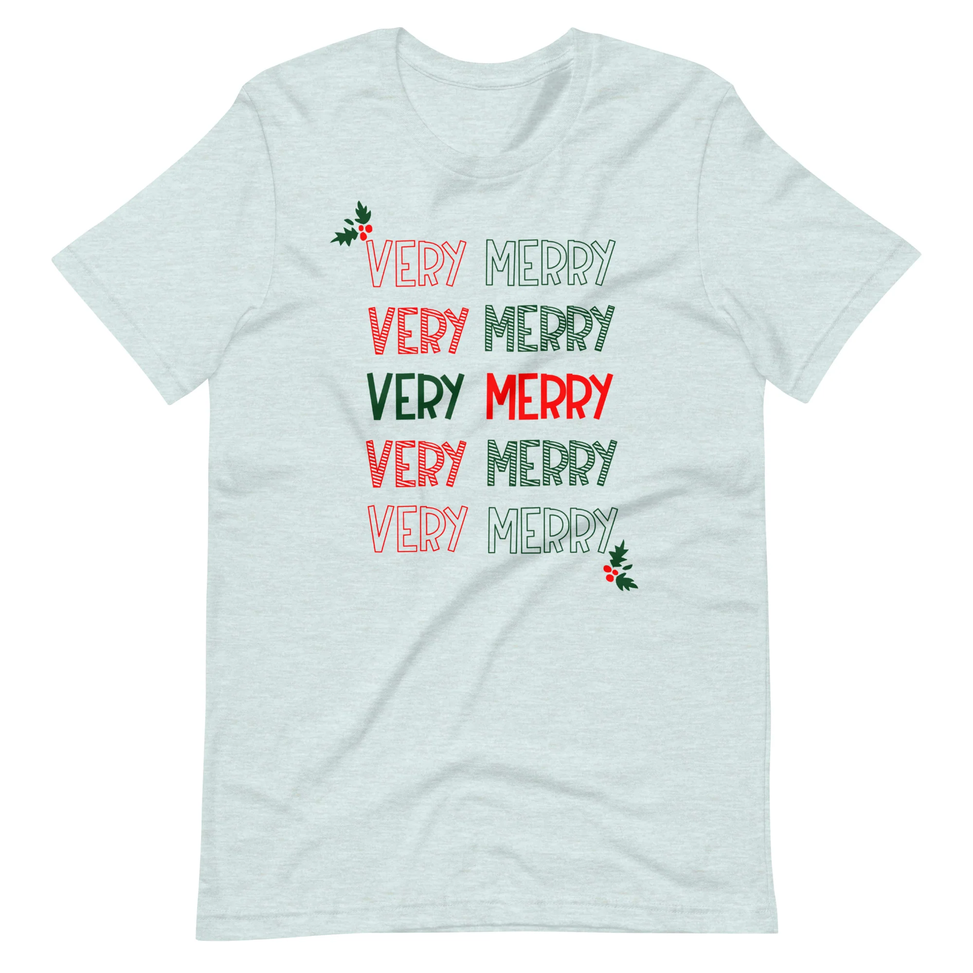 Very Merry Merry T-shirt Mickey Holly Disney Christmas Party T-Shirt