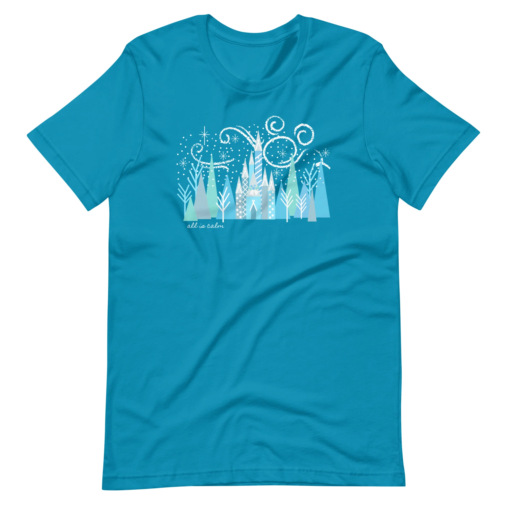 Disney Christmas Castle All is Calm T-Shirt Hidden Mickey Christmas T-Shirt