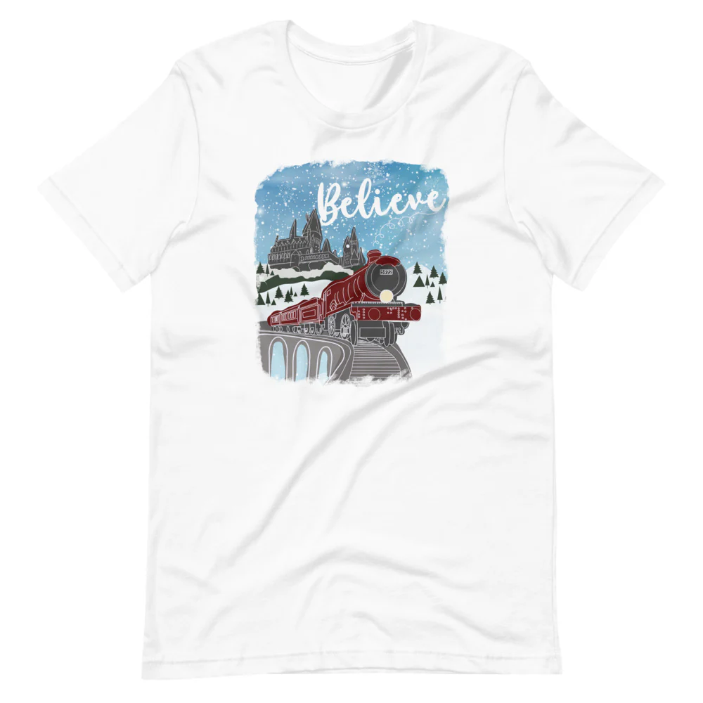 Christmas Castle and Train Unisex T-Shirt