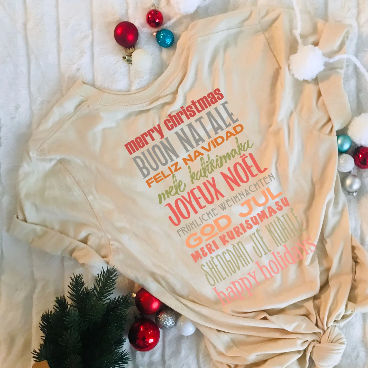 Christmas Greetings T-Shirt World Showcase Disney Shirt Many Languages EPCOT Word T-Shirt