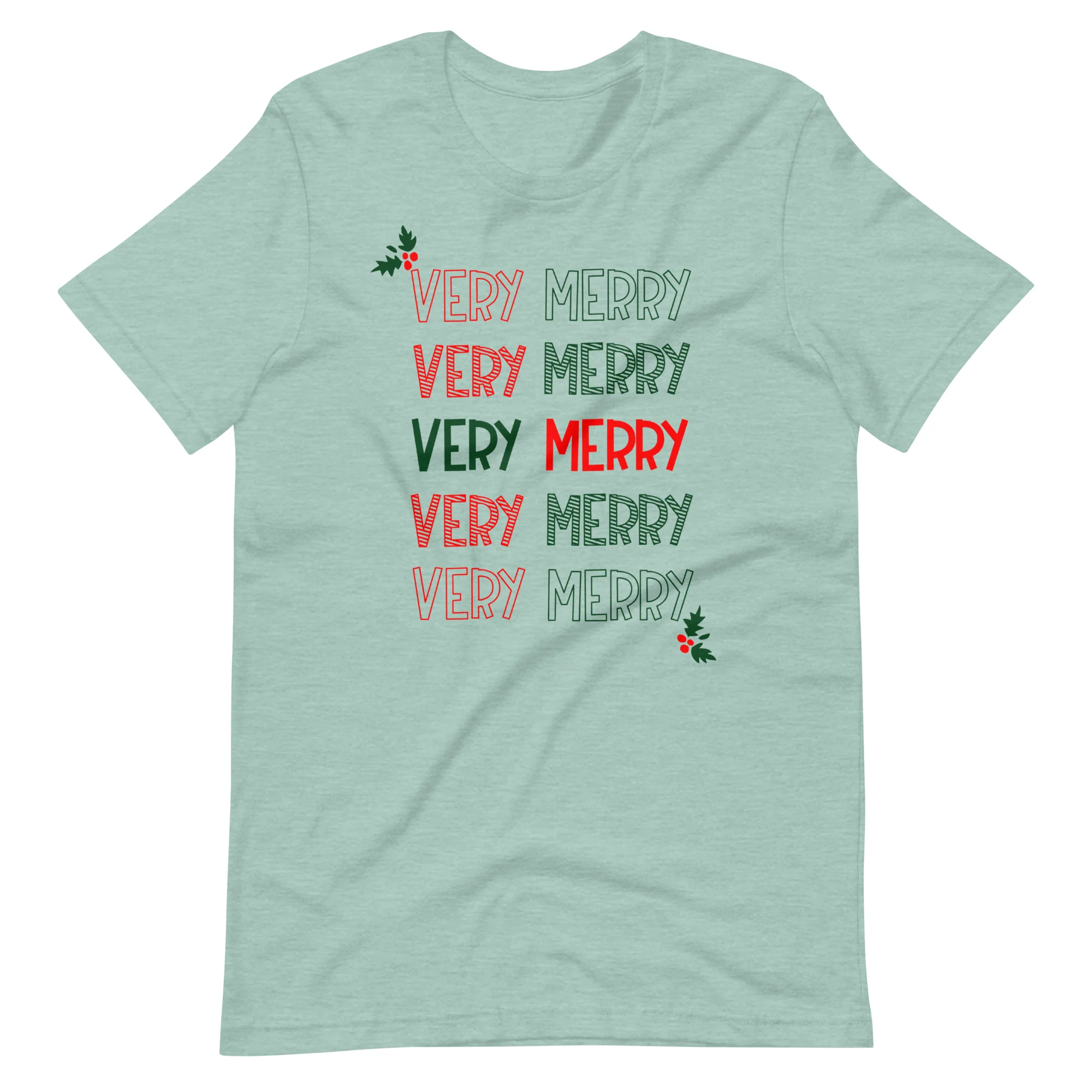 Very Merry Merry T-shirt Mickey Holly Disney Christmas Party T-Shirt