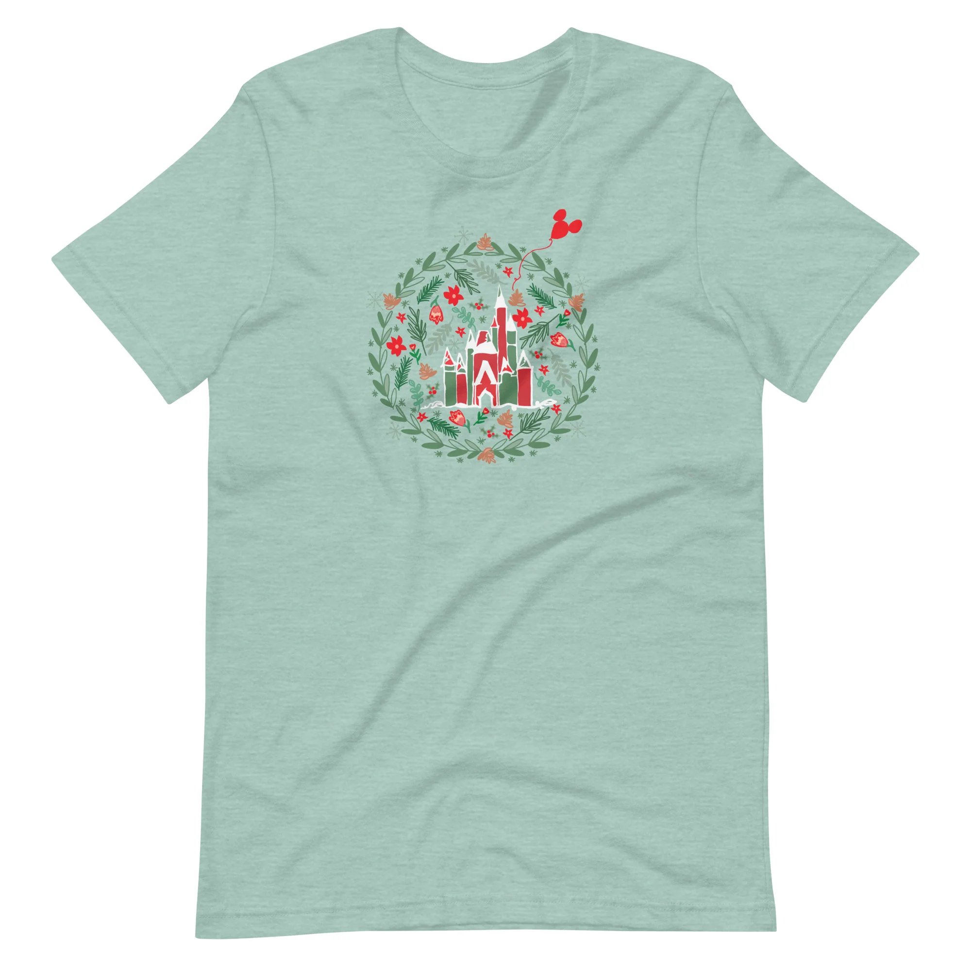 Cinderella's Castle Christmas T-Shirt Christmas Garden Disney Holiday T-Shirt
