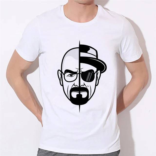 Fashion Breaking Bad T Shirts Men Heisenberg  Hombre Men Tee Shirt Tops Sleeve boy T-shirts 43N-4#