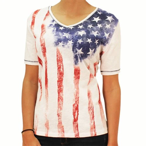 Women's Old Glory V-Neck T-Shirt